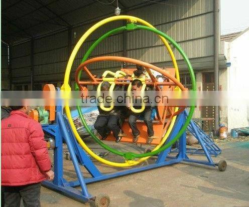 customized playground rides/ human gyroscope rides 3D space ring
