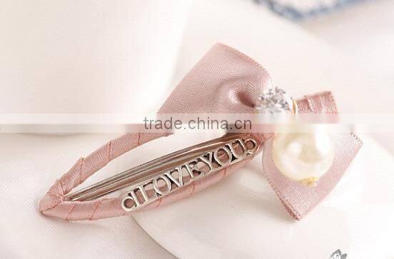 korean fashion hair bow crystal hair clip bulk hair accessories