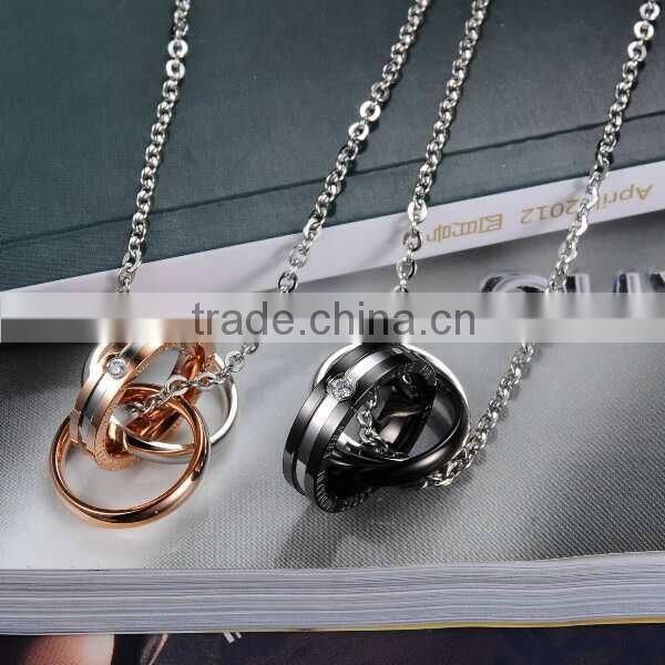 Meaningful couple rings pendant necklace