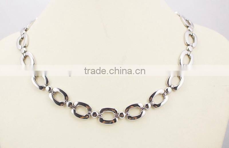 316L Stainless Steel Link Chain Bracelet and Necklace Jewelry Set