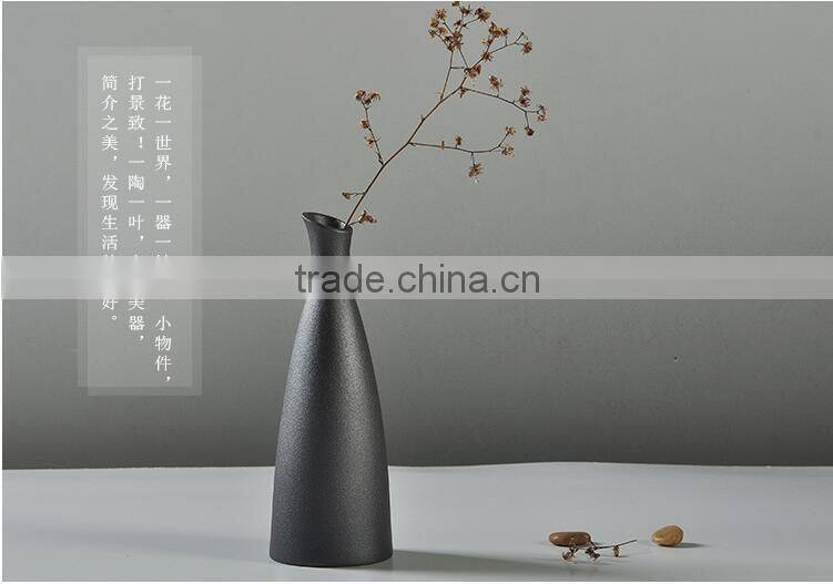 2016 iron glazed ceramic black metal flower vase for home decoration centerpiece