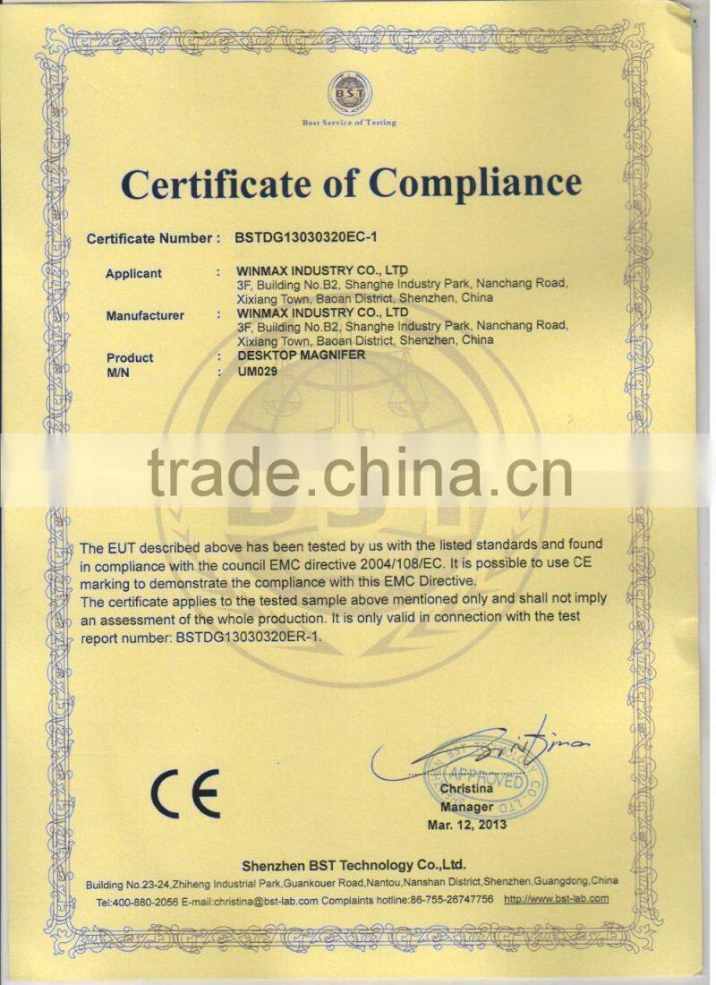 TV and Monitor Compatible Foldable Hand Free Helping Hand Desktop Magnifier with Led Lamp