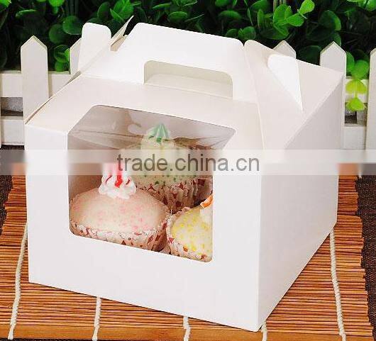 Take away recycled white paper card cake box,cake paper box
