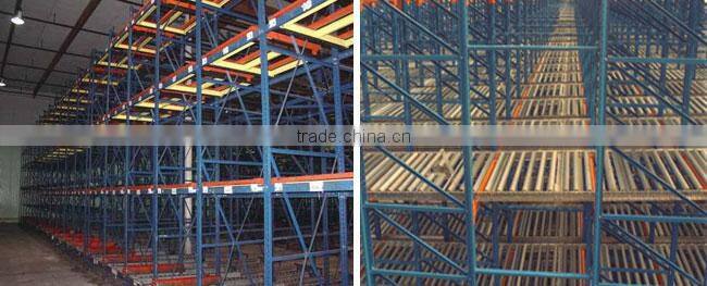 Gravity pallet rack for storage