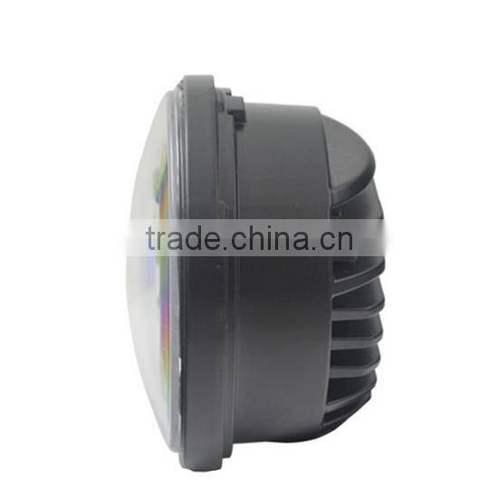 4-1/2" Halo Black LED Auxiliary Spot Fog Passing Lights Lamps Pair Harley Motorcycle