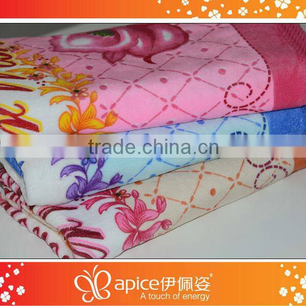 Yarn dyed blue printed cotton towel