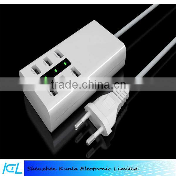 6 Port USB Charger Universal USB Charger Mobile Phone Charger For Home Travel With US UK EU