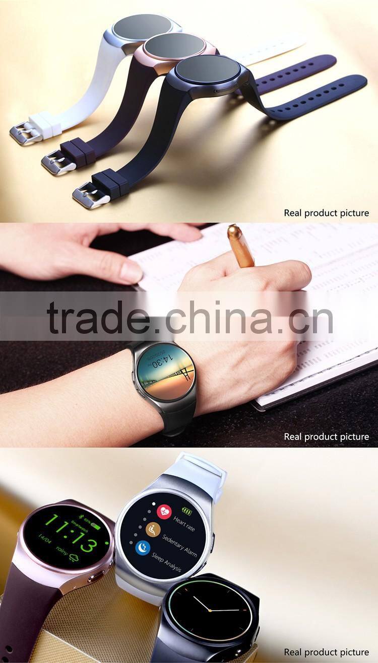 EXCELVAN Smart Watch KW18 SIM Watch MTK2502C Pedometer Heart Rate Monitor Touch Screen Smartwatch for iOS Android Smartphone