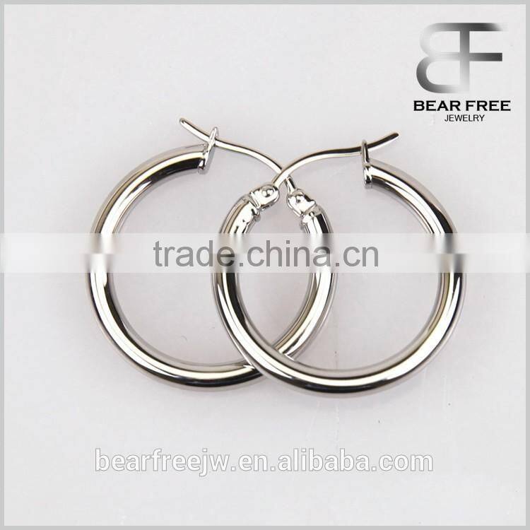 Factory Direct Price High Polished Stainless Steel Hoops Womens Mens Huggie Earrings