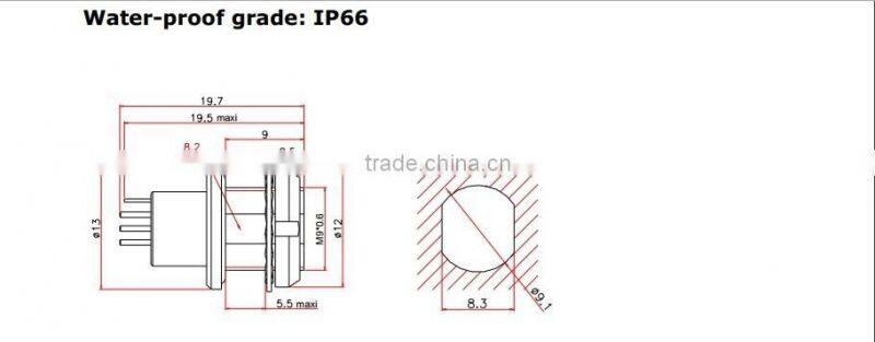 10 Pins Metal Female Half moon connector SZCNT manufactory