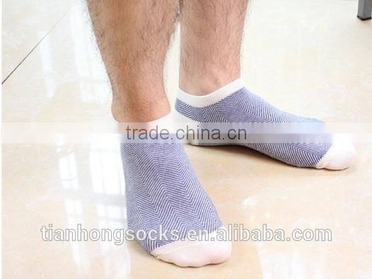 Thin cotton hosiery for absorbent invisible wave striped leisure men boat socks