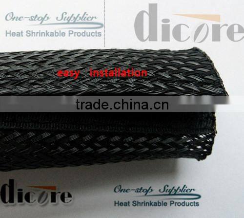 Flame retardant PET braided sleeving /PET cable sleeve /expandable braided sleeve with PET