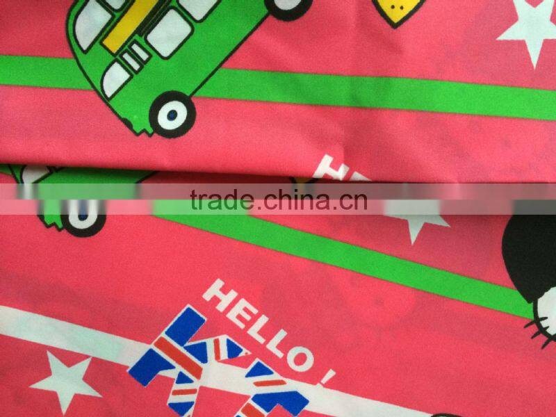 Colorful hello kitty pattern microfiber peach skin fabric for bedding