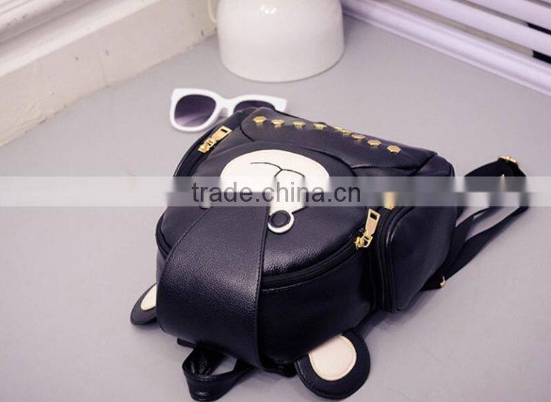 Online shop China backpack cute bear backpack fashion leather lady backpack