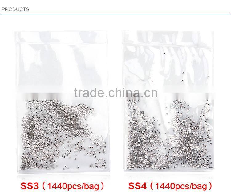 1440pcs SS3 to SS40 Clear Crystal Stone flatback Nail Art Rhinestone