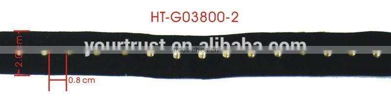 Silver Gold Gunmetal Dome Stud Black Velvet Beaded Trimming