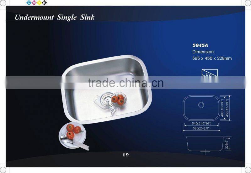 cUPC kitchen single bowl sink 5945A