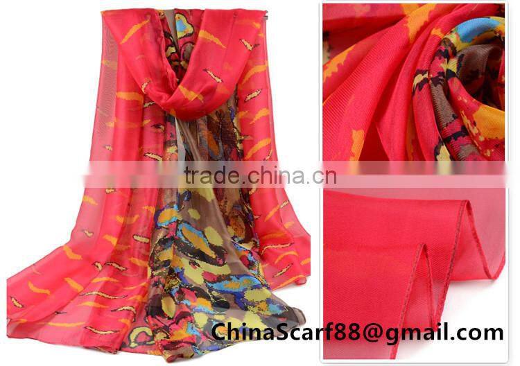 Beach patterned silk scarf wholesale