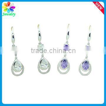 Ruby Gemstone Platinum Plating Silver Eardrop Ear Plug 925 Sterling Silver Hoop Gold Earring