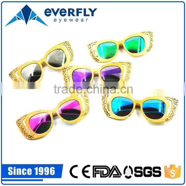 2016 Unique design bamboo polarized sunglasses