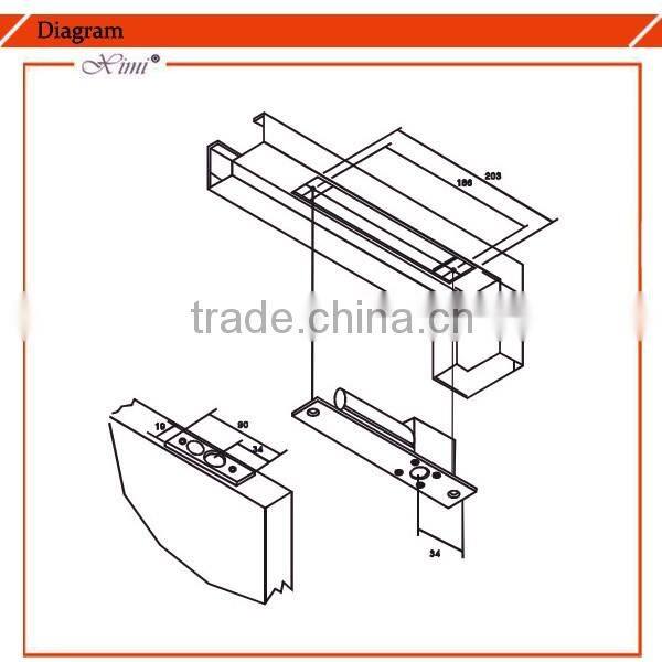 180kg electronic magnetic lock 350lbs EM lock XM-M180