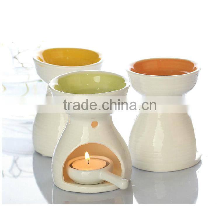Unique shape ceramic aroma burner with bright color glaze
