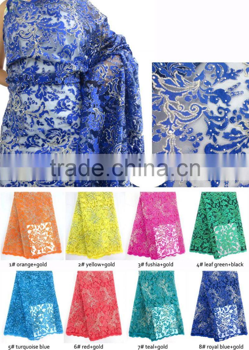2016 Top sale Fashion Heavy high quality African Lace Fabric Swiss Voile Lace