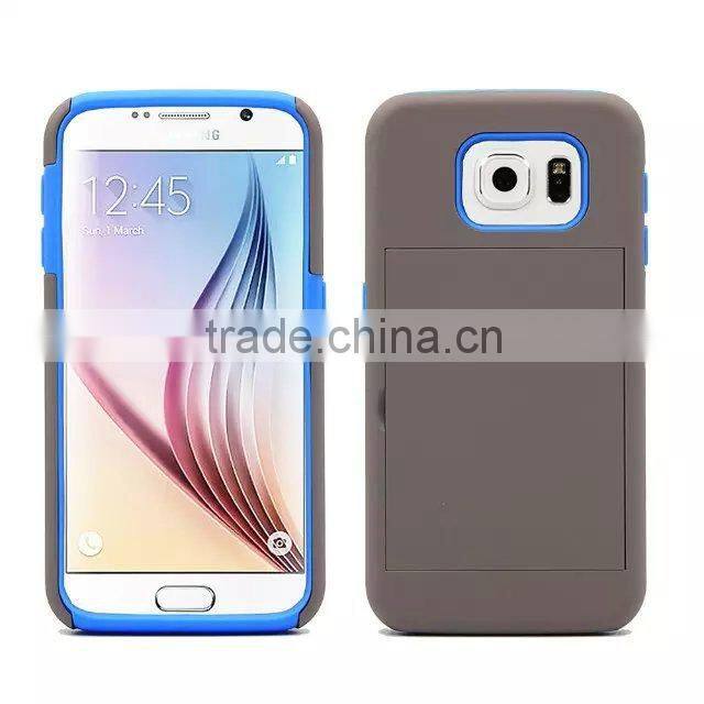 Creative Design mobile phone case with Card Box For Samsung S6,Hard armor Cover For Samsung S6