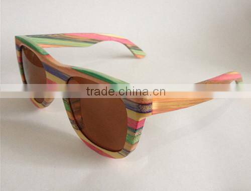 Pure manual coloured bamboo sun glasses Retro polarized sunglasses