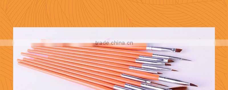 12pcs Orange Fashionable Nail Brush Set Private Label
