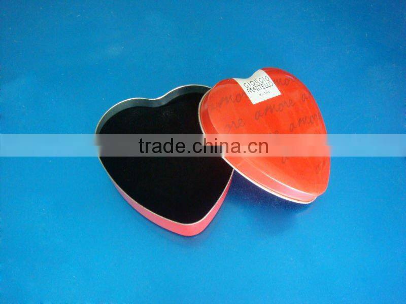 Heart-shaped tin box,jewelry packaging tin box