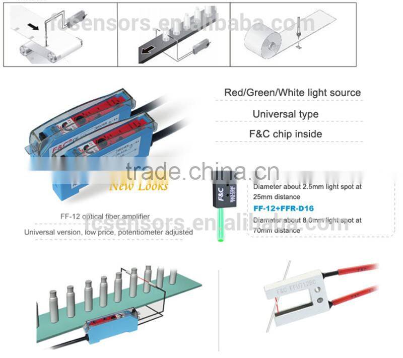 F&C Low cost optical fiber sensor amplifier FF-12 industrial amplifier