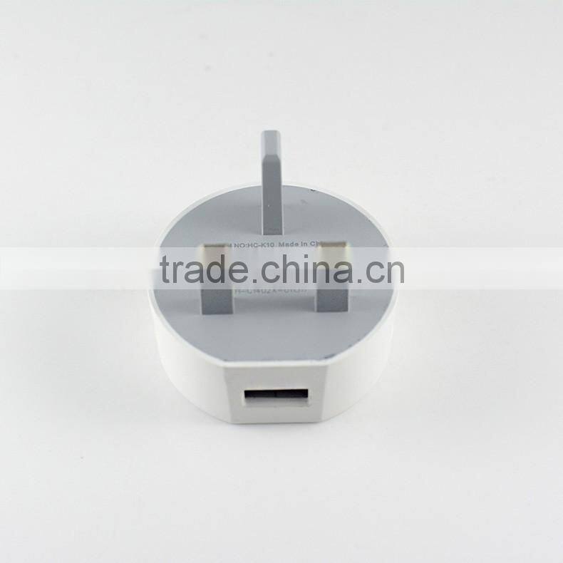5V micro usb adapter 1A wall charger with 3 pin UK plug