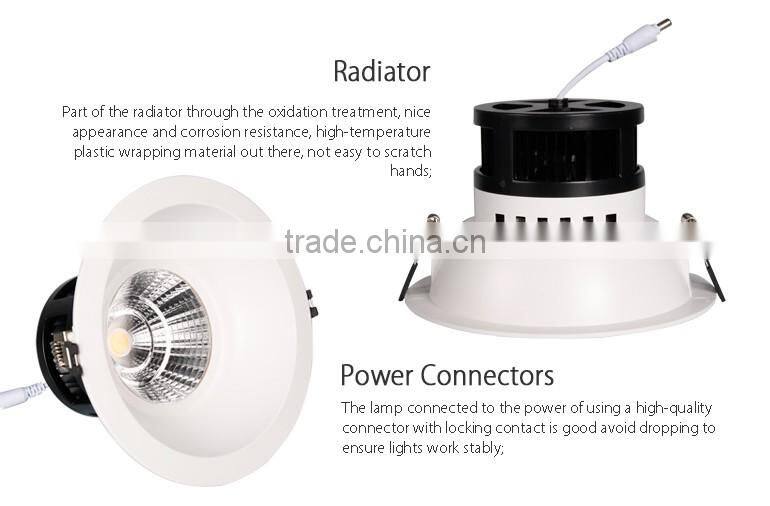 Hot selling long life Supermarket COB 12w ip65 led downlight