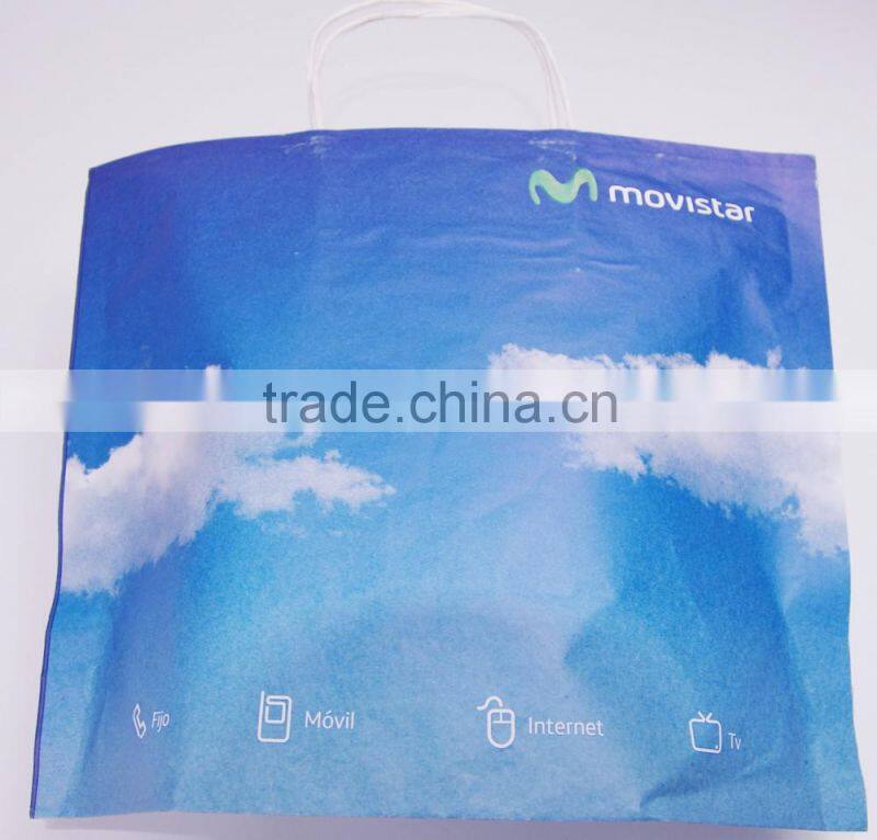 Hot sale eco friendly white kraft paper bags in cheap price with white twisted handle