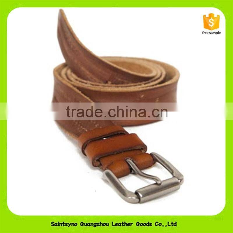 China leather factory luxury cross pattern leather belt men 16234