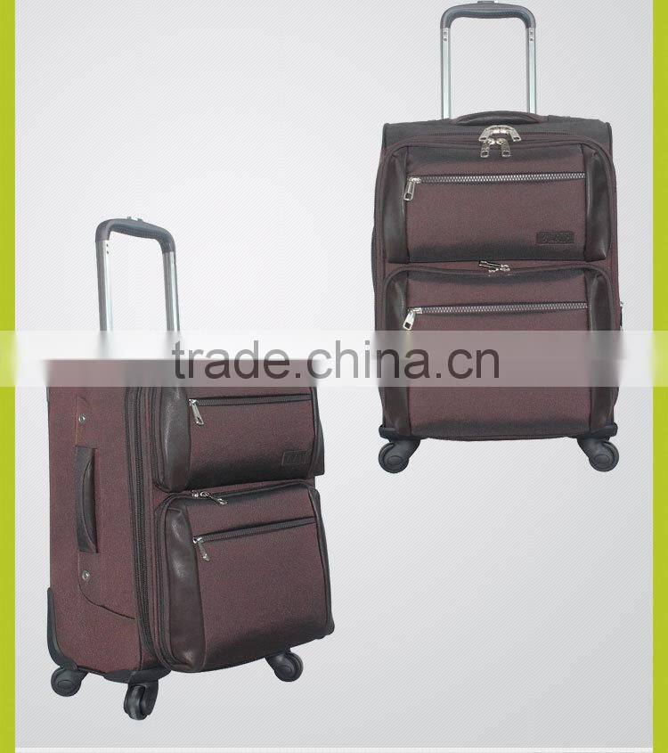 Orange Aluminum trolley luggage with combination lock or TSA lock