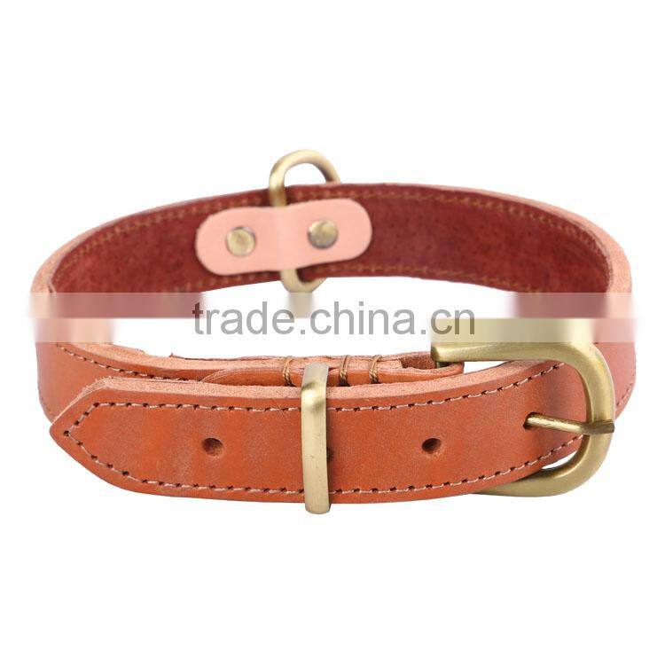 4ft x 1" Heavy Duty Lock Cowhide Leather Pet Leash for dogs