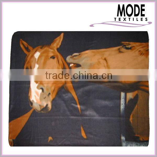 horses design printed fleece blanket