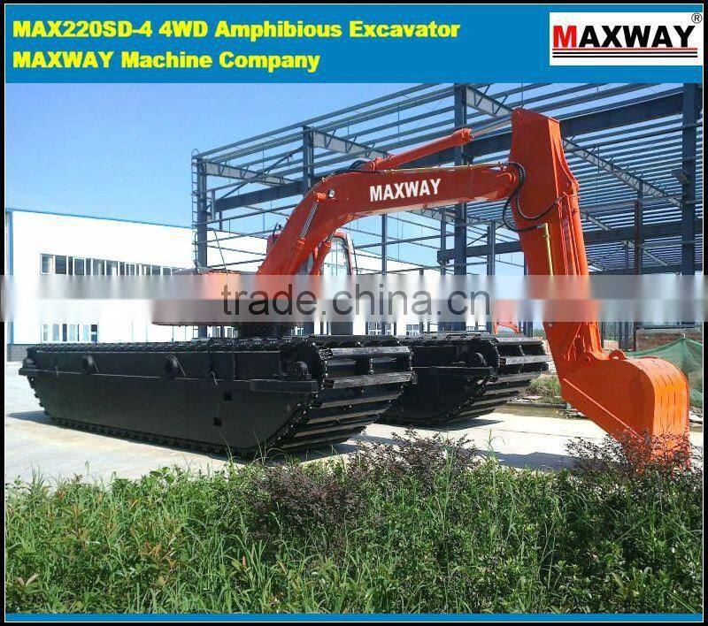 4x4 Full Drive ( 4WD ) Wetland Excavator Equipped, CE , EPA , SGS, ISO , Model: MAX220SD-4