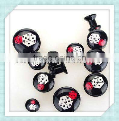 UV acrylic jewelry rainbow gauge ear plugs with gem body piercing jewelry