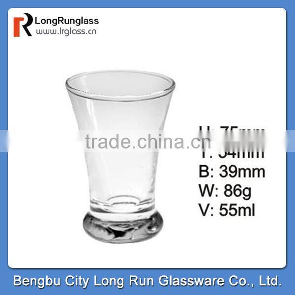 LongRun 55ml China new product glass drinking red wine glass& glass whisky cups&beer glass with heavy base