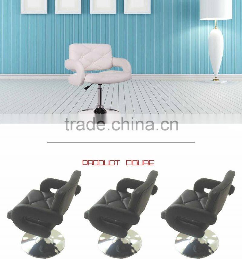 Vintage coffee leather bar stool with buttons