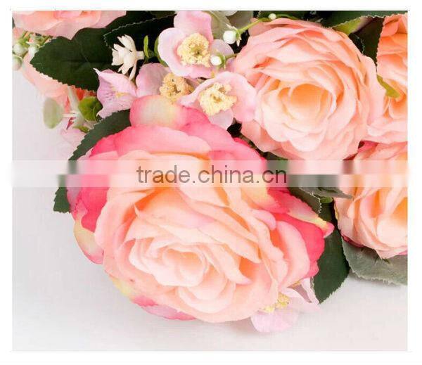 Newest decorative artificial table flowers/artificial rose flower bouquet