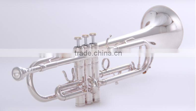 silver plated trumpet cheap price brass body material