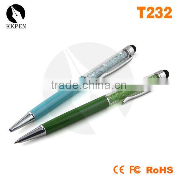 KKPEN Stationery ballpen 2 in 1 crystal stylus pen touch pen