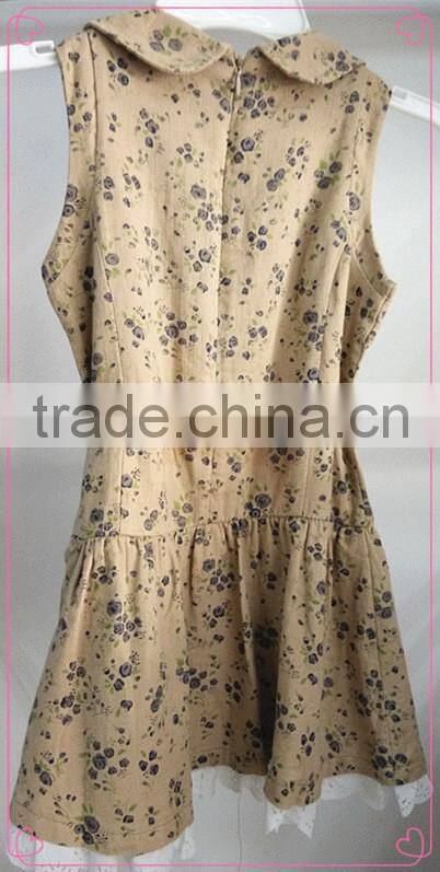 children girl fashion flower print dress