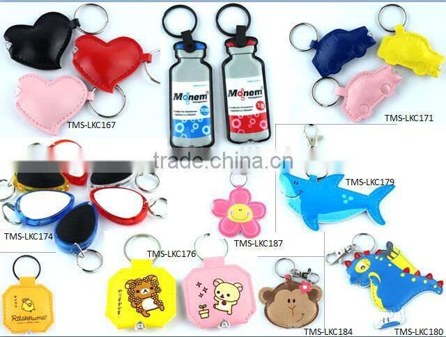 new design hot new products custom leather keyring 2016 pu metal logo keychain