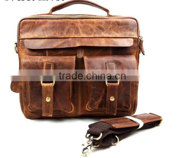 2016 Cowhide leather shoulder bags for men