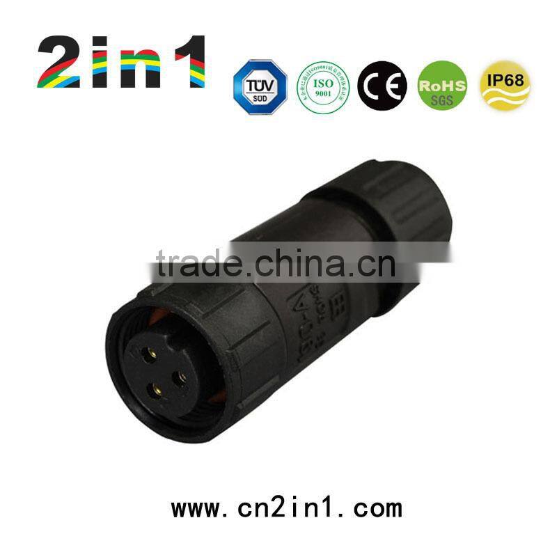 SQ14-3P IP68 10A Nylon Solder Waterproof Electric Cable Wire Connector